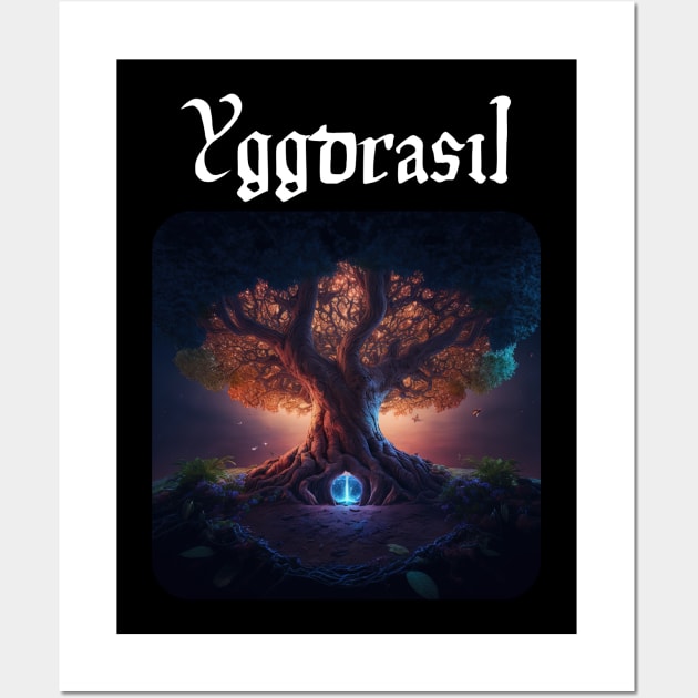 Yggdrasil - Tree of Life v2 Wall Art by AI-datamancer